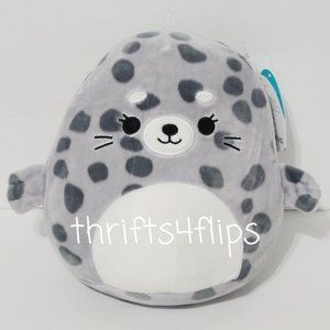 Squishmallow Isis The Spotted Seal Gray 8 Inch Kellytoy Marshmallow Soft Plush